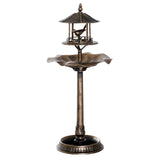 Outsunny 3-in-1 Garden Bird Bath Bowl Pedestal with Bird Feeder and Planter