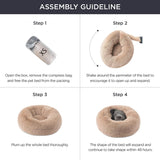 Anti-Slip round Fluffy Plush Faux Fur Pet Bed