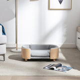 Scandinavian Style Elevated Dog Bed Pet Sofa With Solid Wood Legs