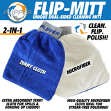 Flipper 2-in-1 Microfiber Aquarium Cleaning Mitt 2 Pack
