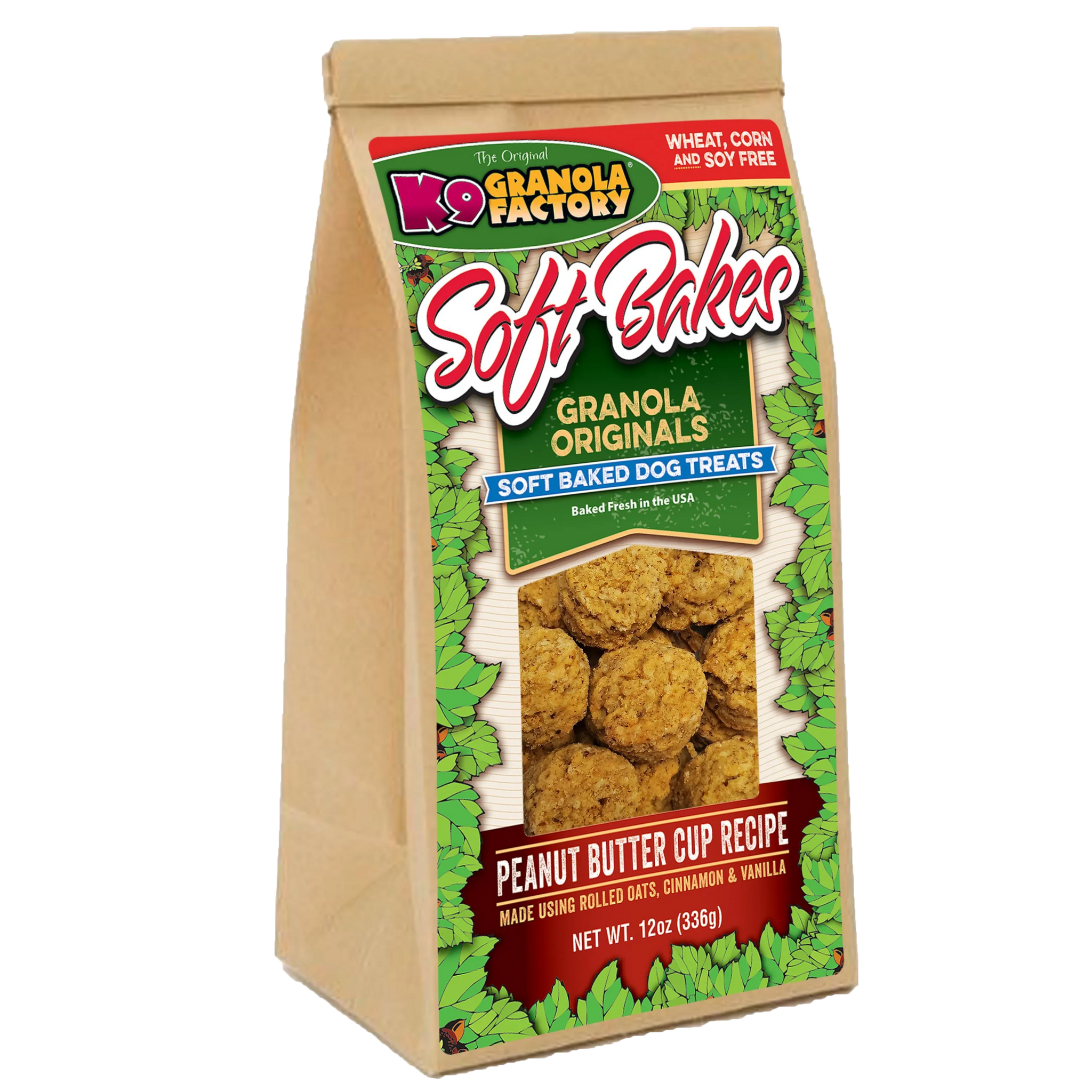 K9 Granola Factory Soft Bakes, Peanut Butter Cup Recipe Dog Treats (12oz)