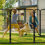 16 Panels Heavy Duty Metal Playpen with Self-Locking Gate, Extra Tall 40' Dog Fence Pet Exercise Pen for Outdoor and Indoor-Easy Setup Exercise Pen for Large Dogs