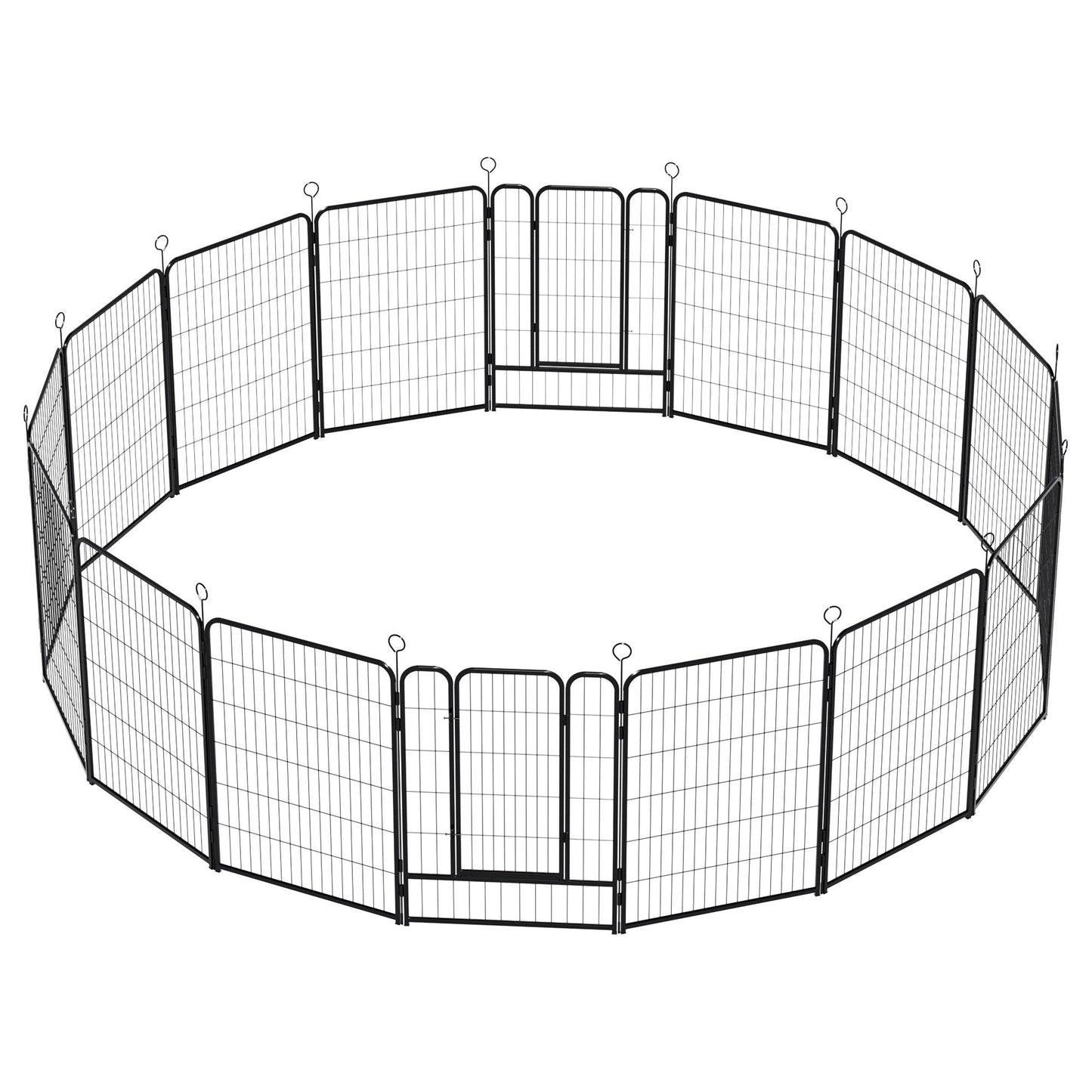 16 Panels Heavy Duty Metal Playpen with Self-Locking Gate, Extra Tall 40' Dog Fence Pet Exercise Pen for Outdoor and Indoor-Easy Setup Exercise Pen for Large Dogs