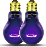 2Pack- 75W or 100W Reptile Night Heat Lamp Purple E26 E27 Bulbs