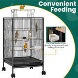 DecorBites™ 31" Wheeled Open Top Bird Cage for Parrots