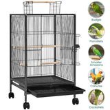 DecorBites™ 31" Wheeled Open Top Bird Cage for Parrots