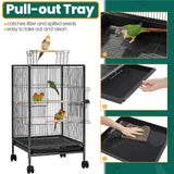 DecorBites™ 31" Wheeled Open Top Bird Cage for Parrots