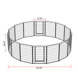 16 Panels Heavy-Duty Metal Playpen with Door, 39.37' H Dog Fence Pet Exercise Pen for Outdoor, Indoor