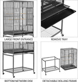 54-Inch Wrought Iron Standing for Large Parrot