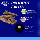 Freeze-Dried Duck Feet for Dogs, Natural Joint Support, 10 Count - Premium Quality Made in USA