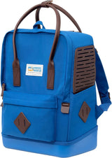 Nomad Carrier Backpack - Airline Approved Dog Bag for Travel - Stylish Pet Backpack with Waterproof Bottom - Lightweight for Hiking - Small Breed Dog Carrier with Tablet Sleeve - Blue