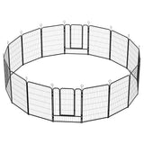 16 Panels Heavy Duty Metal Playpen with Self-Locking Gate, Extra Tall 40' Dog Fence Pet Exercise Pen for Outdoor and Indoor-Easy Setup Exercise Pen for Large Dogs