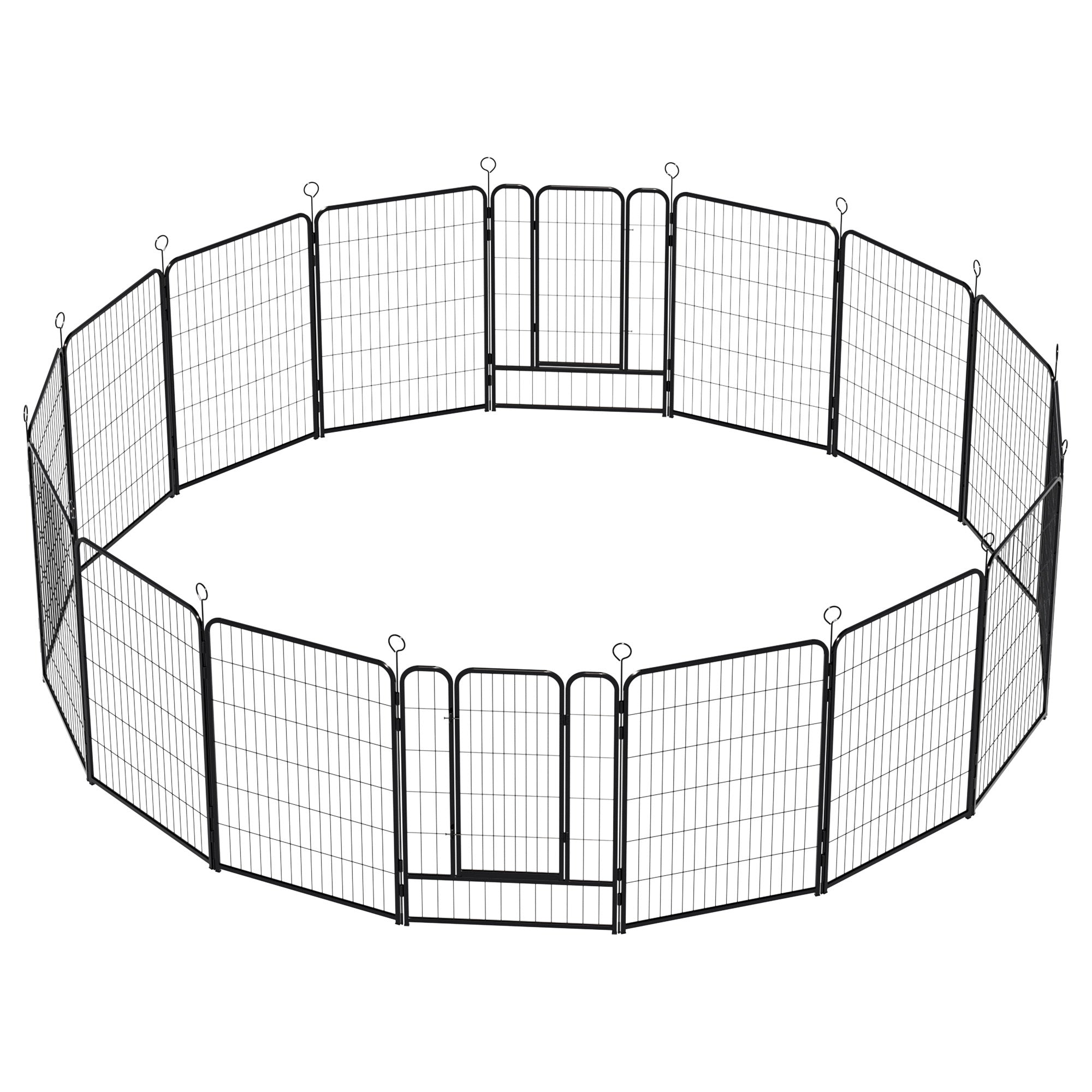 16 Panels Heavy Duty Metal Playpen with Self-Locking Gate, Extra Tall 40' Dog Fence Pet Exercise Pen for Outdoor and Indoor-Easy Setup Exercise Pen for Large Dogs