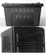 Portable Reptile Terrarium Habitat for Mini Pet Houses Breathable Holes Stackable Container (Black-M)