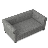 Modern Linen Fabric Light Grey Elevated Pet Bed