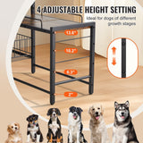 Pet Feeding Station with Storage for Dog Food and Toy Organizer - Raised Dog Bowls