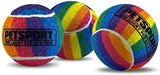 Petsport Tuff Balls Rainbow Squeaky Ball 1.8in 3Pk