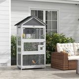 DecorBites™ 67" Wooden Outdoor Bird Aviary for Finches and Parakeets