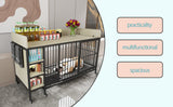 Large Pet Cage with Storage Rack Black and Beige