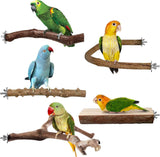 6pcs Natural Wood Bird Perches Parrot Cage Branch Stand Platform Set Small Birds