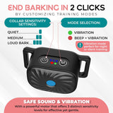 Adjustable Anti Bark Dog Collar Training Collar with Safe Stimulation