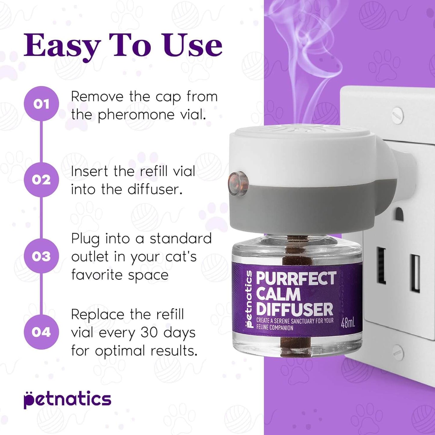 Purrfect Cat Calming Diffuser Kit with 2 Refills