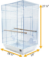 Cockatiel & Small Parrot Starter Kit with Birdcage, Cover, and Accessories – Perfect for Cockatiels, Conures, and Small Parrots – Square Dome – White