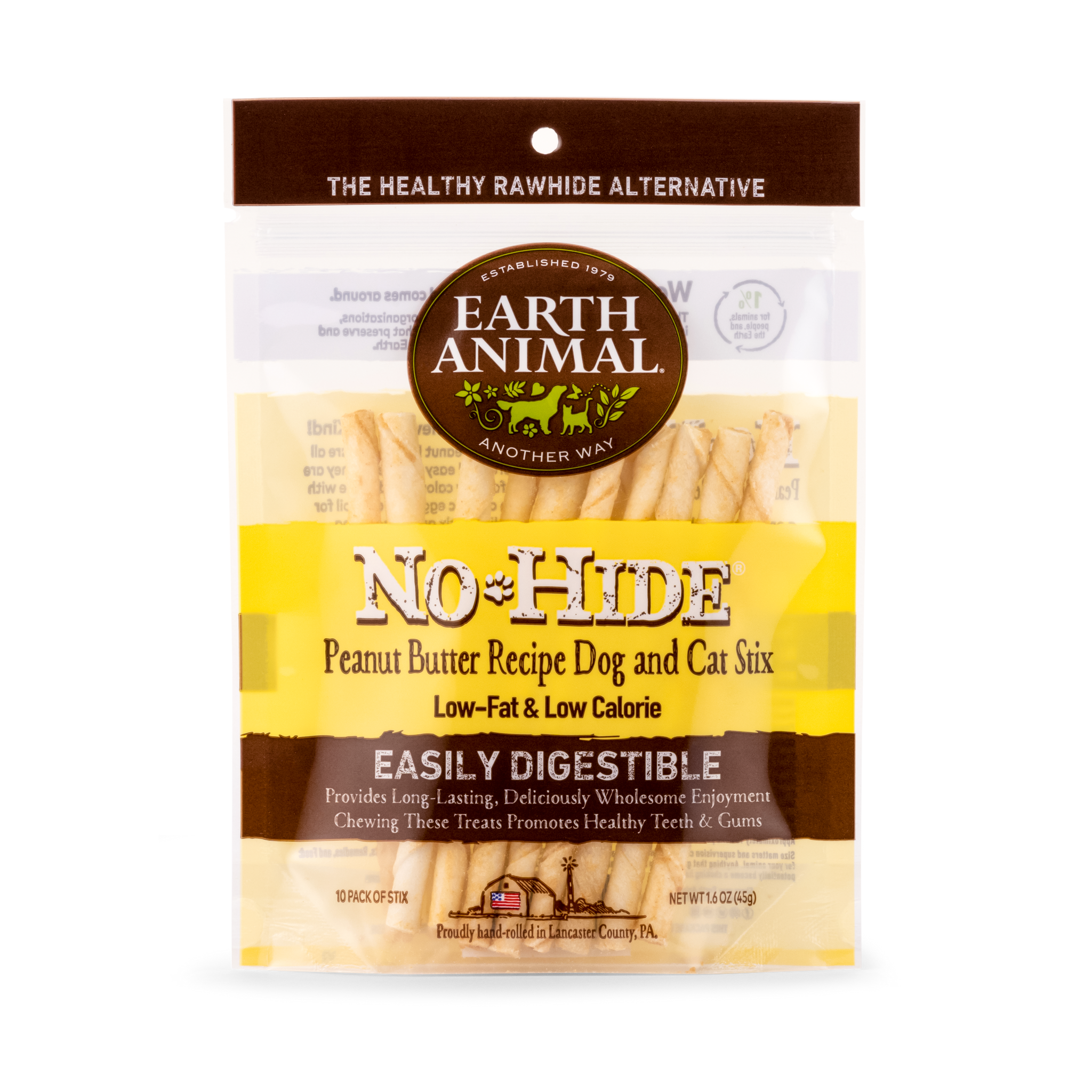 Earth Animal No Hide Peanut Butter Pet Stix (10pk) (1.6oz)