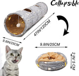 Cat Tunnel Tube with Plush Ball Toys Collapsible