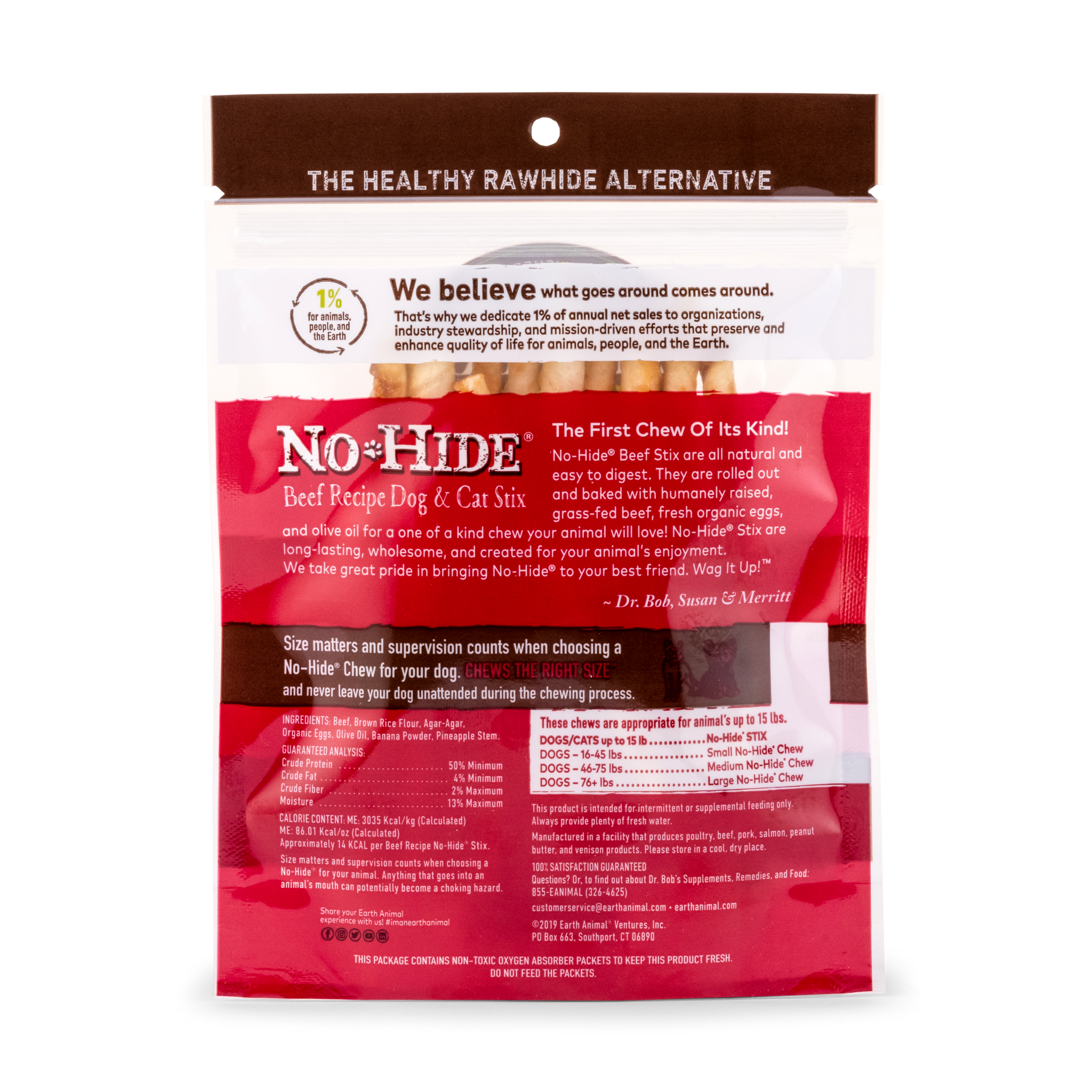 Earth Animal No Hide Beef Pet Stix (10pk) (1.6oz)