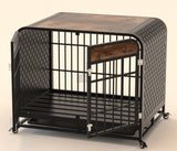 Heavy Duty Dog Crate Furniture Table 33 Inch Brown for Stylish Pet Housing