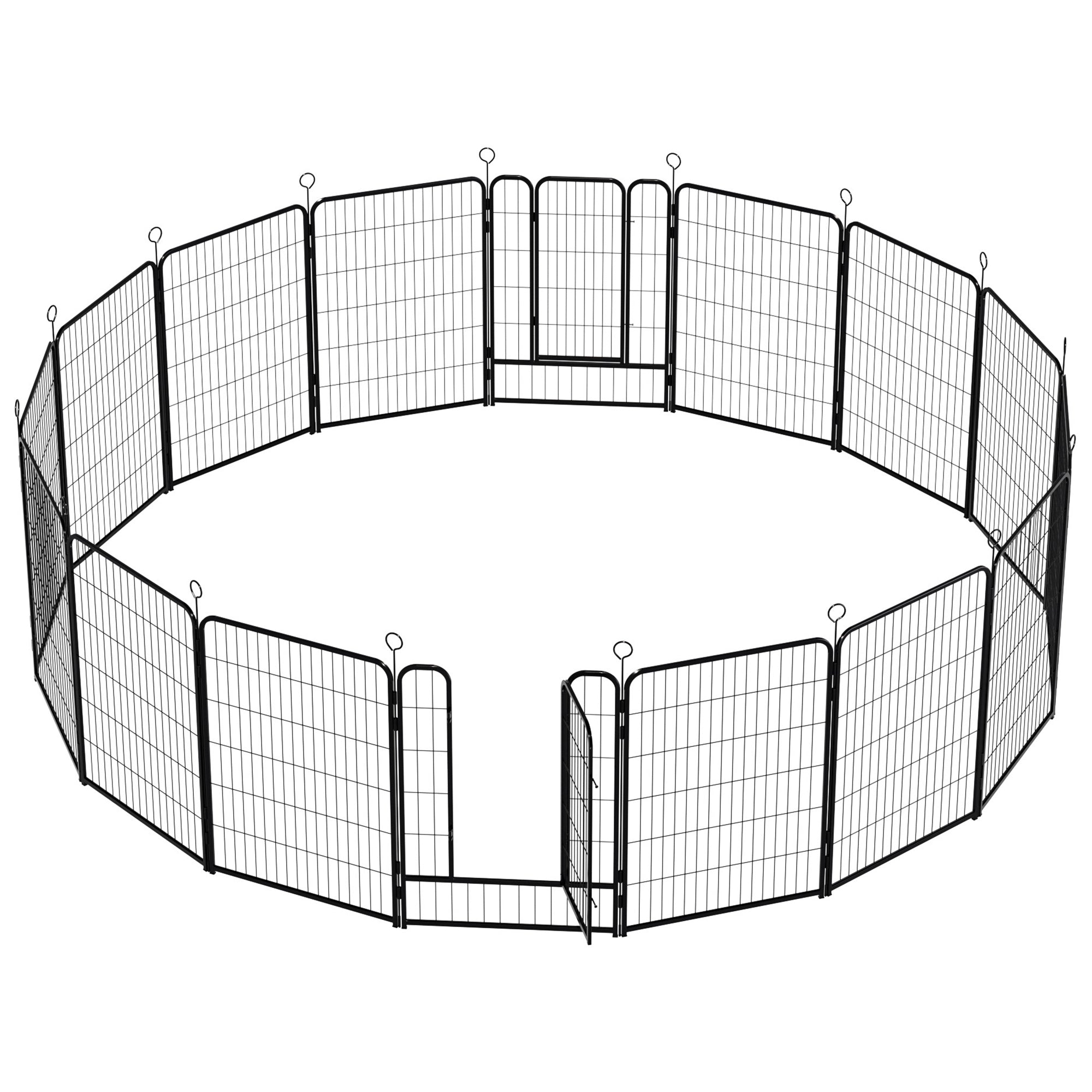 16 Panels Heavy Duty Metal Playpen with Self-Locking Gate, Extra Tall 40' Dog Fence Pet Exercise Pen for Outdoor and Indoor-Easy Setup Exercise Pen for Large Dogs