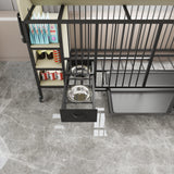 Large Pet Cage with Storage Rack Black and Beige