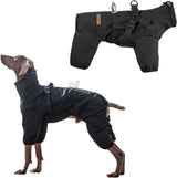 Adjustable Waterproof Dog Raincoat with Harness Reflective 4-Leg Jacket S–5XL