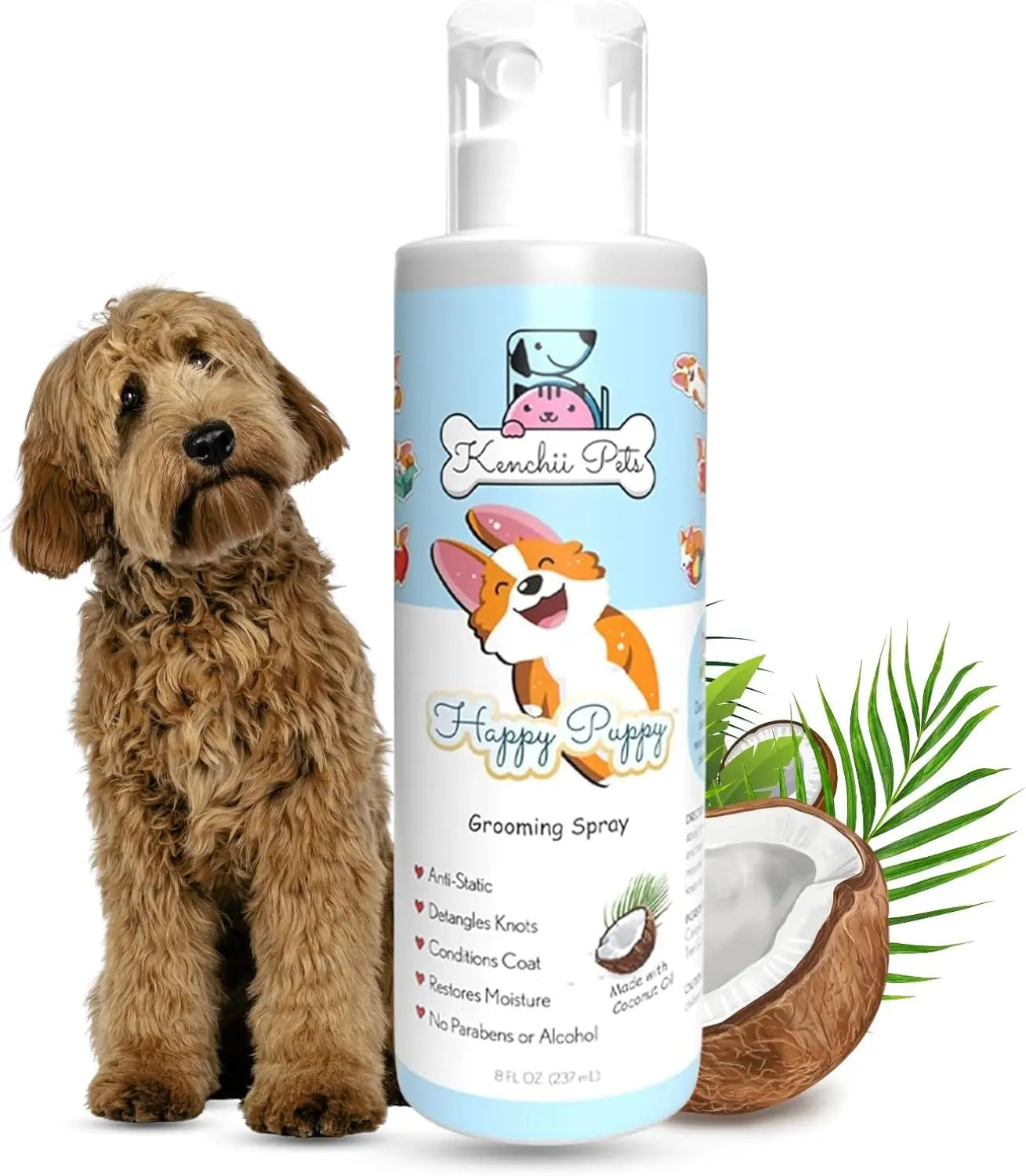 All-Natural Cat Detangler Spray, Moisturizing Coat Shine Conditioner for Kittens