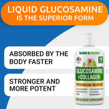 BARK&SPARK Liquid or Chews Glucosamine Joint Supplement for Dogs Mobility