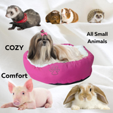 Calming Donut Cat Bed Plush Anti Anxiety Washable Non Slip Small Pets