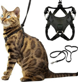 Cat Harness Escape Proof Adjustable Leash Set Reflective Walking Vest