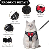 Cat Harness Leash Set Breathable Adjustable Mesh Vest