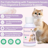 Cat Tapeworm Treatment Liquid 60ml Fast Absorption Kitten Safe Dropper