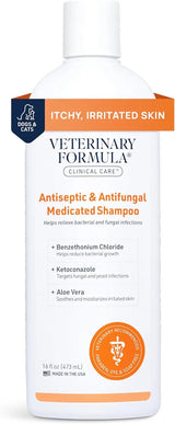 Clinical Care Antiseptic & Antifungal Medicated Shampoo for Dogs & Cats, 16 oz