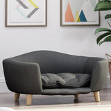 Corduroy Elevated Dog Sofa Bed with Wood Legs | Modern Living Suite