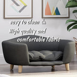 Corduroy Elevated Dog Sofa Bed with Wood Legs | Modern Living Suite