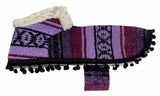 Size 00-3WN Purple/Black Dog Poncho/Sarape with Fur