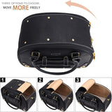 Dog Carrier Purse – Waterproof PU Leather Pet Travel Bag with Roof, for Small Dogs & Cats