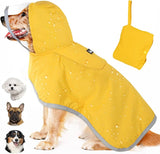 Dog Raincoat with Clear Hood Reflective Trim Adjustable XS–3XL in 3 colors
