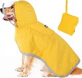 Dog Raincoat with Clear Hood Reflective Trim Adjustable XS–3XL in 3 colors