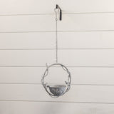 Vine Hanging Metal Bird Feeder with Bowl