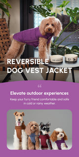Reversible Dog Vest Jacket - Purple Caramel