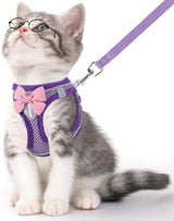 Escape Proof Cat Harness Leash Set Reflective Breathable Adjustable
